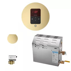 Click here to see Mr. Steam 90C1ATRDSB Mr Steam MS90EC1 5kW Steam Generator with iTempo AutoFlush Round Package in Satin Brass - 90C1ATRDSB