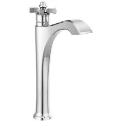 Click here to see Delta 757-DST Delta Dorval Chrome Vessel Lavatory Faucet, Less Drain, 1.2 GPM, Single-Handle, DIAMOND Seal, Cross Handle - 757-DST