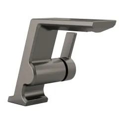 Click here to see Delta 599-KS-PR-LPU-DST Delta Pivotal Black Stainless Lavatory Faucet with Escutcheon, Less Pop-Up, Lumicoat, 1.2 GPM, Single-Handle, DIAMOND Seal, Lever Handle - 599-KS-PR-LPU-DST