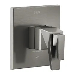 Click here to see Delta T17T043-KS-PR Delta Trillian TempAssure 17T Series Two-Handle Valve Trim, Lever Handles, Lumicoat Black Stainless - T17T043-KS-PR