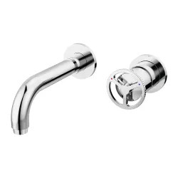 Click here to see Delta T3558LF-WL Delta Trinsic Tube Spout Wall-Mount Chrome Lavatory Faucet Trim for 4