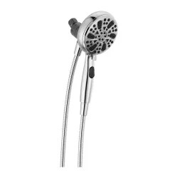 Click here to see Delta 75609 Delta 6-Setting SureDock Magnetic Hand Shower with 72in Metal Hose, Touch-Clean Nozzles, 1.75 GPM, Chrome - 75609