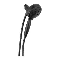 Click here to see Delta 54810-BL-PK Delta 7-Setting SureDock Magnetic Hand Shower with Stretchable Metal Hose, H2Okinetic, Touch-Clean, 1.75 GPM, Matte Black - 54810-BL-PK