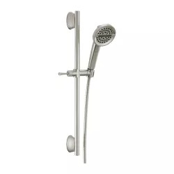Click here to see Delta 51386-SS-PR Delta 3-Setting Hand Shower with Slide Bar, Touch-Clean, WaterSense, 1.75 GPM, Lumicoat Stainless - 51386-SS-PR