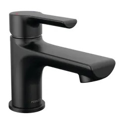 Click here to see Peerless P1512LF-BL-M-0.5 Peerless Flute Single-Hole Bathroom Faucet with Metal Pop-Up Drain, Single-Handle, 0.5 GPM, Lever Handle, ADA, WaterSense, Matte Black - P1512LF-BL-M-0.5