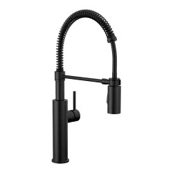 Click here to see Delta 18803-BL-DST Delta Antoni Single-Handle Pull-Down Spring Kitchen Faucet, Matte Black - 18803-BL-DST