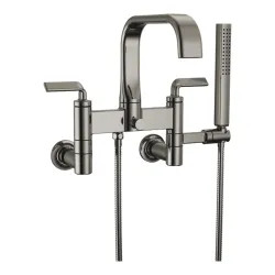 Click here to see Brizo T70367-BNX Brizo Allaria Two-Handle Multi-Mount Tub Faucet Trim with Hand Shower, 2-Hole, 1.75 GPM, Twist Lever Handles, ADA, Brilliance Black Onyx - T70367-BNX