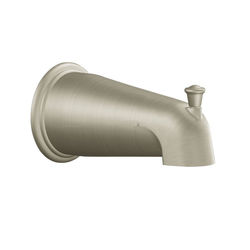 Click here to see Cleveland Faucet 41911BN Cleveland Capstone 5-1/2in Brushed Nickel Metal Tub Spout, with Pull-Up Diverter, Slip-Fit Connection, Wall-Mount Installation - 41911BN