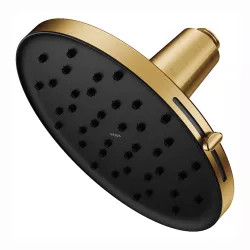 Click here to see Moen 220R3EPBG Moen Verso 9in Round Adjustable Wall-Mounted Rain Shower Head with Magnetix Docking System, 1.75 GPM, WaterSense, Brushed Gold - 220R3EPBG