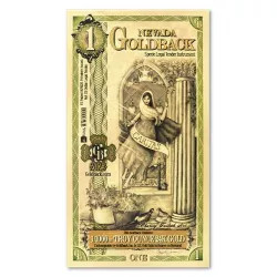 Click here to see   Goldback 1 Bill - Nevada, Caritas - 1/1000th Troy Oz .9999 Gold-Minted Note