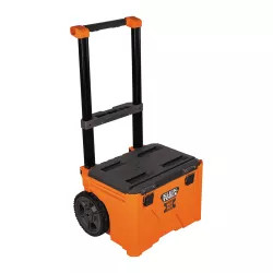 Click here to see Klein 54802MB Klein MODbox Orange Rolling Toolbox with 10-Inch Rubber Wheels and 250lb Capacity , Top Stacking, IP65 Rated - 54802MB
