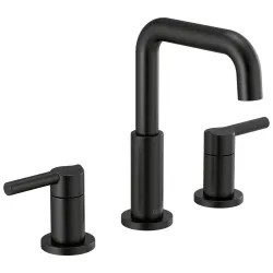 Click here to see Delta 35849LF-BL Delta Nicoli Widespread Bathroom Faucet, Two-Handle, Deck Mount, ADA-Compliant, 1.2 GPM, Matte Black - 35849LF-BL