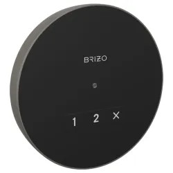 Click here to see Brizo 8CN-220R-SL-L Brizo Mystix 4-1/8in Luxe Steel Round Exterior Control with LED Indicator, Lumicoat Technology - 8CN-220R-SL-L