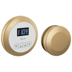 Click here to see Delta 5CH-250R-CZ-PR Delta SteamScape Round-Shaped Champagne Bronze Steam Package with Patented Dual Sensor Technology, Lumicoat Technology - 5CH-250R-CZ-PR