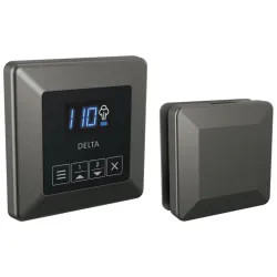 Click here to see Delta 5CH-250T-KS-PR Delta SteamScape Classic System Steam Package with 3in Black Stainless Square-Shaped Steam Head, Lumicoat Technology - 5CH-250T-KS-PR