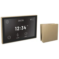 Click here to see Delta 5CH-550L-CZ-PR Delta SteamScape Deluxe System Steam Package with 3in Champagne Bronze Square-Shaped Steam Head, Lumicoat Technology - 5CH-550L-CZ-PR