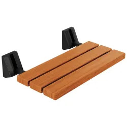 Click here to see Delta 5SE-SBS-6-BL Delta Steam System 20in Tilt-Up Shower Seat with Matte Black Brass Tubular Support Arms, Teak Wood, Foldable, 250lbs - 5SE-SBS-6-BL