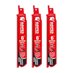 Click here to see Diablo DS0610CFA3 Diablo Steel Demon AMPED 3-Pack 6in x 10 TPI Carbide Reciprocating Saw Blade for Medium Metal Cutting - DS0610CFA3