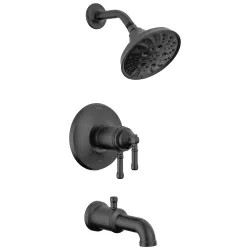 Click here to see Delta T17T484-BL Delta Broderick Monitor 17T Series Tub Shower Trim, TouchClean, H2Okinetic, ADA, MultiChoice Valve, Matte Black - T17T484-BL