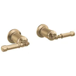 Click here to see Delta H585CZ-PR Delta Broderick Lever Handles for T3584LF-CZLHP-WL Two Handle Wall Mount Bathroom Faucet Trim, Lumicoat Champagne Bronze - H585CZ-PR