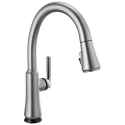 Click here to see Delta 9179TL-AR-DST Delta Coranto Single Handle Pull-Down Kitchen Faucet, Touch2O, Touch-Clean, DIAMOND Seal, MagnaTite, ADA, 1.8 GPM, Arctic Stainless - 9179TL-AR-DST 