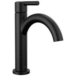 Click here to see Delta 15749LF-BL Delta Nicoli Bathroom Faucet, Single Handle, Deck Mount, ADA-Compliant, 1.2 GPM, Matte Black - 15749LF-BL