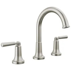 Click here to see Delta 3535-SSMPU-DST Delta Saylor Two Handle Widespread Bathroom Faucet with Metal Pop-Up Drain, DIAMOND Seal, 1.2 GPM, Stainless - 3535-SSMPU-DST