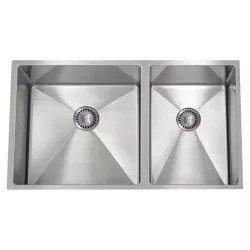 Click here to see Lenova SS-12Ri D1 Lenova SS-12Ri D1 One-Half Radius Double-Bowl Undermount Kitchen Sink