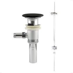 Click here to see Toto THP737#MBL TOTO Lever Faucet Drain Fitting Assembly With Ceramic Drain Cover, Matte Black - THP737#MBL 