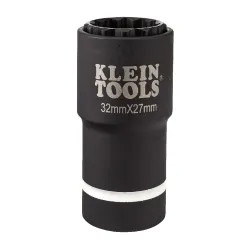 Click here to see Klein 66054E Klein 32mm x 27mm 2-in-1 Metric Impact Socket, 12-Point, 1/2
