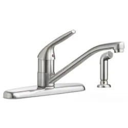 Click here to see American Standard 4175.703.F15.075 American Standard Colony Choice Single Handle Kitchen Faucet w/ Side Spray, 1.5 GPM, Stainless Steel - 4175.703.F15.075