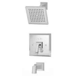 Click here to see Symmons 4202-TRM Symmons Oxford Tub/Shower Faucet with 1-Mode Showerhead, Metal Lever Handle, Diverter Tub Spout, 2 GPM, Polished Chrome - 4202-TRM