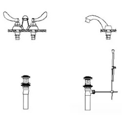 Click here to see Delta 21C224 Delta 21C224 Tech 2-Handle Cast Centerset Lavatory Faucet, Blade w/ Sanitary Hood, Metal Pop-Up, VR Laminar Outlet, Chrome