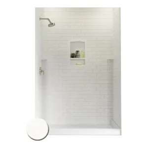 Swanstone STMK7248NEO.011 Swanstone STMK72-48NEO-011 Neo Angle Tahiti White Shower Wall Kit