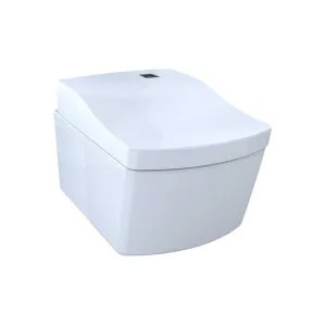 Toto CWT994CEMFG#01 TOTO NEOREST Cotton White Wall Hung One-Piece Skirted Bidet Toilet with 3D Tornado Flush and CEFIONTECT, Universal Height, 1.28 GPF & 0.9 GPF - CWT994CEMFG#01