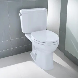 Toto CST454CEFG#01 TOTO Drake II Two-Piece Close Coupled Toilet, Elongated, Less Seat, Universal Height, 1.28 GPF, Cotton White - CST454CEFG#01