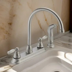 Peerless P299575LF-SS Peerless Claymore Two Handle Kitchen Faucet w/ Side Spray, Stainless Steel - P299575LF-SS