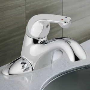 Delta 501LF-HGMHDF Delta 501LF-HGMHDF Foundations Single Handle Centerset Bathroom Faucet, 0.5 gpm, Less Pop-up, Chrome