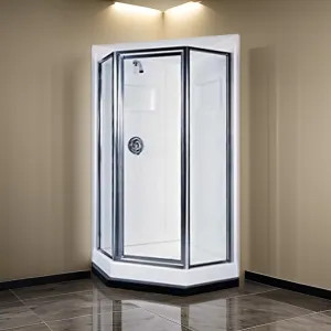 Swanstone NE00000SA.037 Swanstone SA-38-NEO-037 Bone 38 inch Neo Angle Shower Alcove Wall