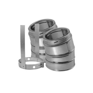 M&G DuraVent 9664KIT DuraVent 8DT-E15KSS 8-Inch DuraTech 15 Degree Stainless Steel Elbow Kit