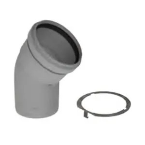 M&G DuraVent 8PPS-E45 M&G DuraVent 8 inch PolyPro 45 Degree Elbow with Locking Band - 8PPS-E45L