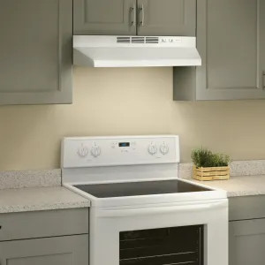 Broan 413001 Broan-NuTone 41000 Series 30-Inch Ductless Under-Cabinet Range Hood in White - 413001