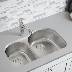 Dayton DXUH3119L Elkay DXUH3119L Dayton Stainless Steel Double Bowl Sink
