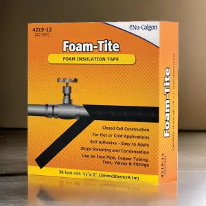 Nu Calgon 4219-12 Nu-Calgon Foam-Tite Insulation Foam Tape, Black - 4219-12