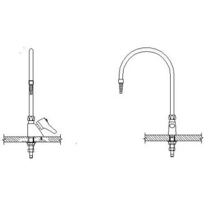 Delta W6600-R7C Delta W6600-R7C CER-TECK Deckmount Lever Blade Handle Lab Faucet w/ 9