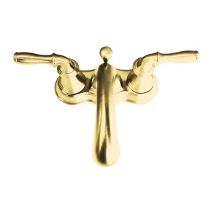 Kohler 393-N4-PB Kohler Devonshire Two-Handle Vibrant Polished Brass Centerset Bathroom Faucet, 1.2 GPM, Lever Handle, Three-Hole, WaterSense - K-393-N4-PB