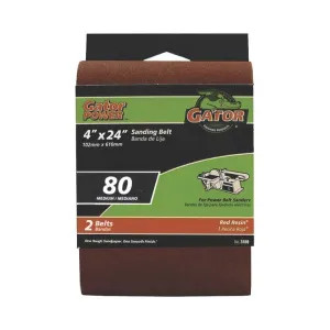 Gator 3186 Gator 3186 Heavy Duty Resin Bond Power Sanding Belt, 24 in x 4 in, 80 Grit