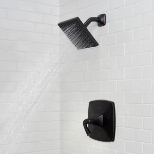 Pfister LG89-7BSY Pfister Bronson Square Single-Handle Shower Faucet with 1.8 GPM Shower Head, Lever Handle, Less Valve, Tuscan Bronze - LG89-7BSY
