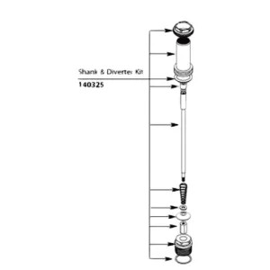 Moen 140325 Moen 140325 Part Shank & Diverter Kit 9992/ 9993