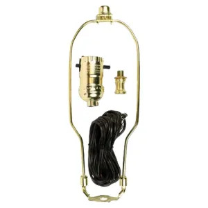 Jandorf 60132 Jandorf 60132 SPT-1 Lamp Kit With Harp, 660 W, 250 V, 1/4-27 in Thread, 8 in L, Brass, Polished